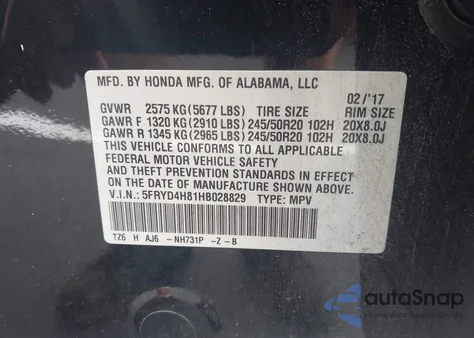 2017 Acura Mdx Advance Package from USA, damaged, VIN 5FRYD4H81HB028829